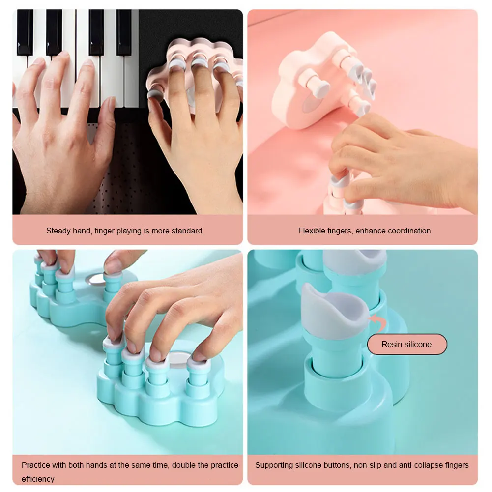 

1 Pair Piano Finger Training Device Piano Practice for Grip Stringed Instrument Accessories Fingers Grips Exerciser Trainer