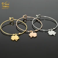 aniid leaf stainless steel bracelets for women charm jewelry coff bangles gold party gifts designer female fashion wholesale new