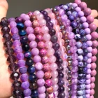 Натуральные фиолетовые минералы, бусины из драгоценных камней, кристалл, аметист, агат, яшма, гематит, бусины для драгоценностей