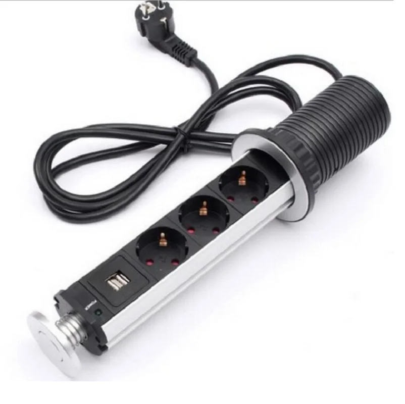 Штепсельная Вилка европейского стандарта с двумя портами USB зарядка Настольная