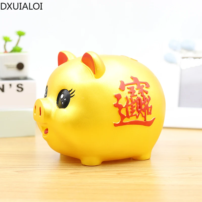 

Золотая Копилка в китайском стиле, Детская копилка с защитой от падения, украшение для детской комнаты, аксессуары для домашнего декора, коп...