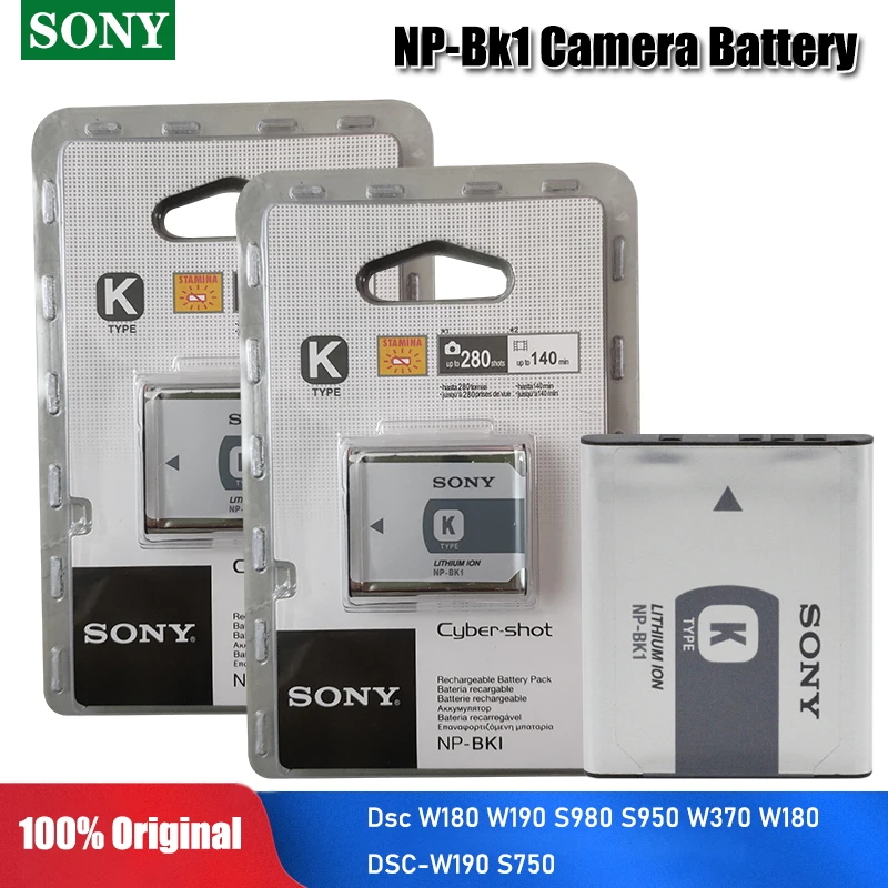 Оригинальный Sony NP-BK1 NP BK1 Камера Батарея пакет DSC W190 S750 S780 S950 S980 W370 W180 DSC-W190 DSC-S780 DSC-S950