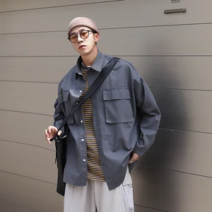 Мужская гавайская рубашка с длинными рукавами, Классическая свободная одежда, 6 цветов, французские манжеты, модная рубашка, M-XL, 2019