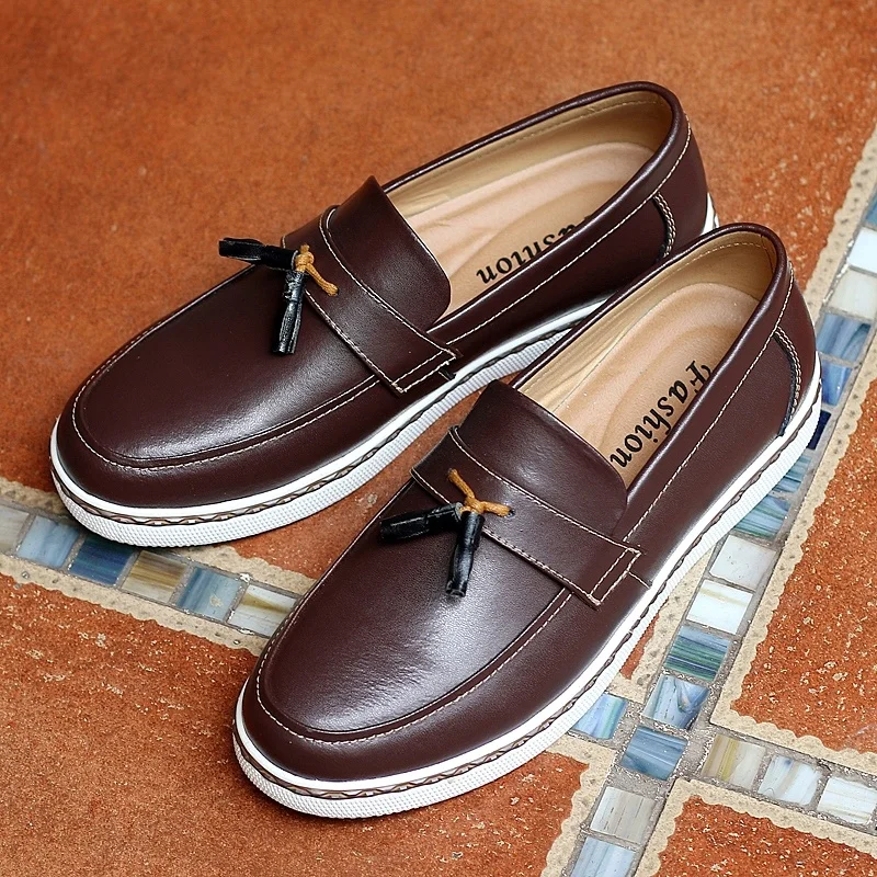 

Men's Natural Leather Shoes 2020 Spring New Brand Waterproof Fashion Wild Casual Business Classic Outdoor Loafers Without Laces