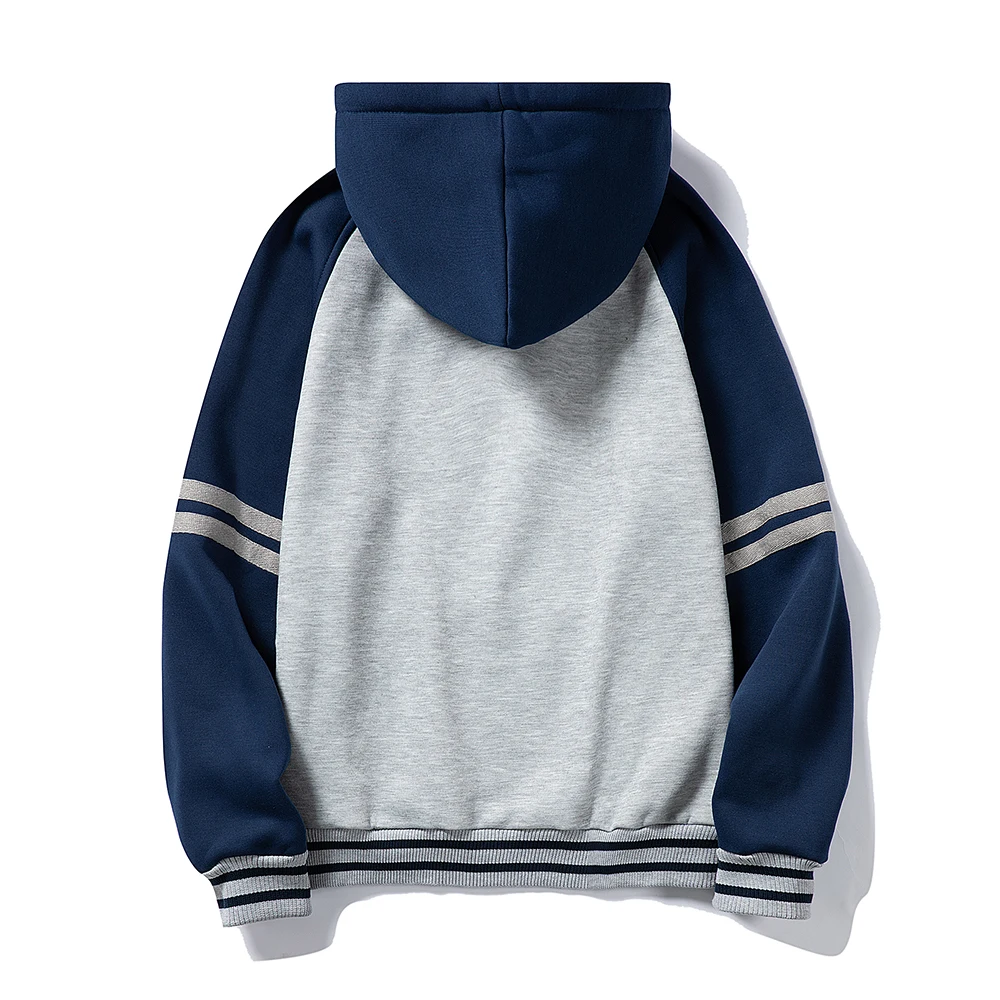 

ZOGAA 2021 New Hooded for men Sweatshirt Men's Long-Sleeved Stripe Printing Loose Plus Velvet Thickening Fashion Men's Clothing