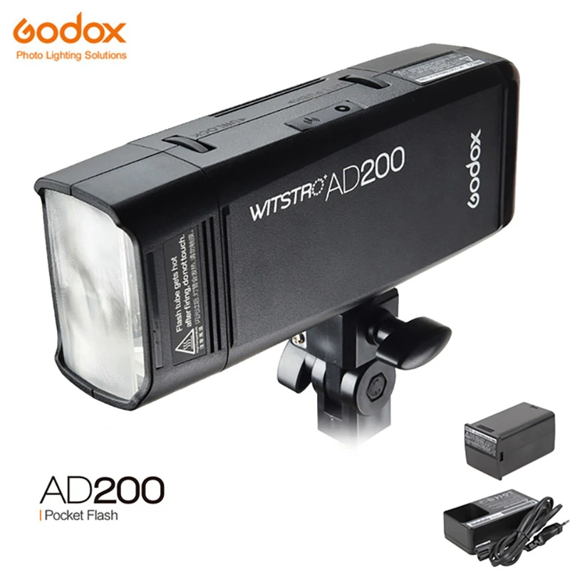 

GODOX AD200 TTL 2.4G HSS 1/8000s Pocket Flash Light Double Head 200Ws with 2900mAh Lithium Battery Strobe Flash for Canon Nikon