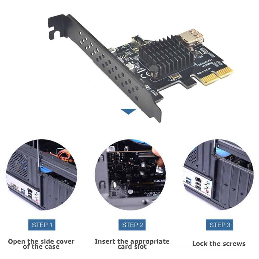 ASM3142 чип 10 Гбит/с USB3.1 Тип E 20pin Райзер USB2.0 PCI-E 3 0 X2 X4/X8/X16 Слоты адаптер для Windows XP/Win 7/Win