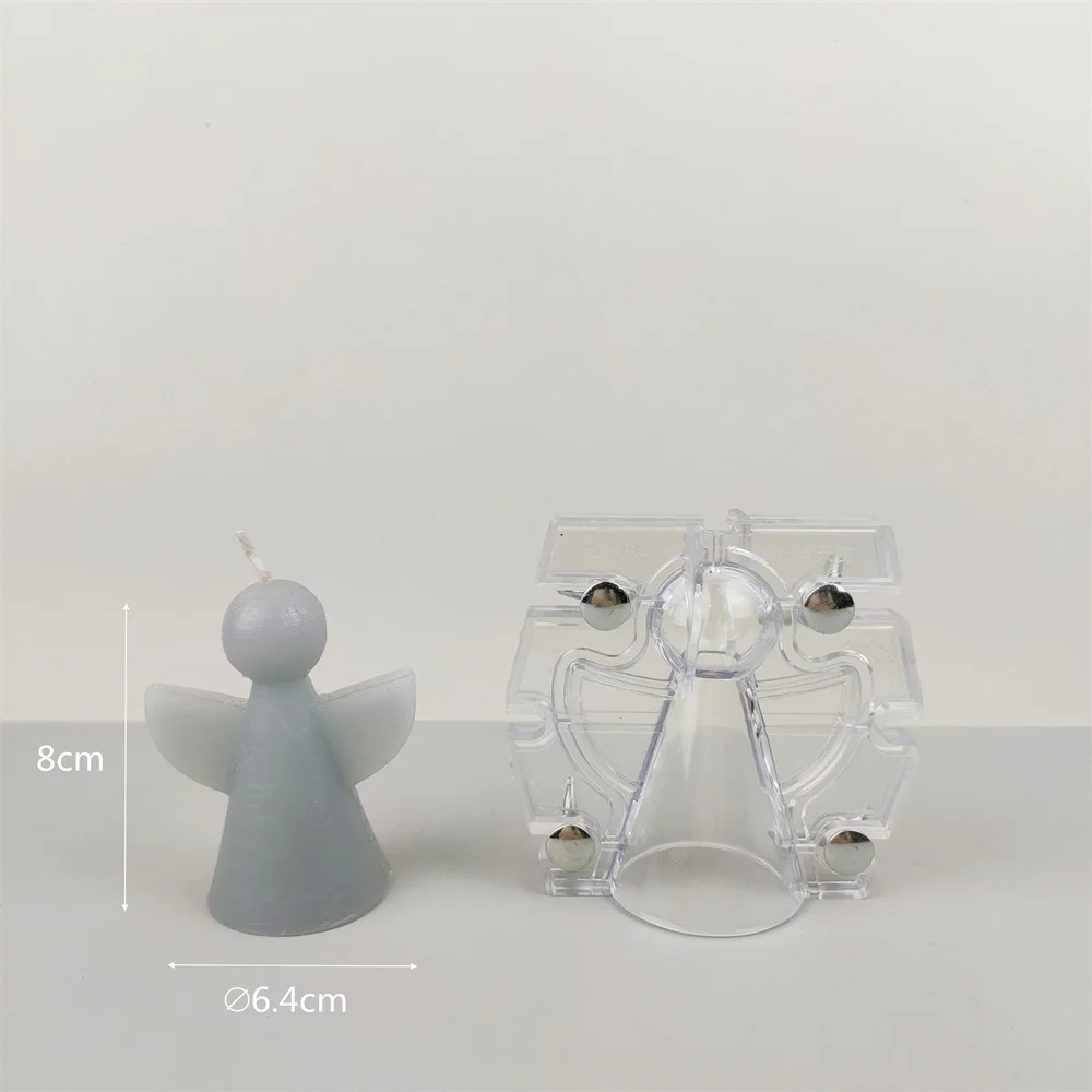 3D Angel With Wings Acrylic Candle Mold DIY Handmade Christmas Plastic Mould New Year Home Decor Orname | Дом и сад