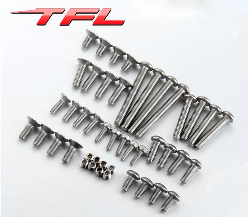 

TFL 1/10 RC Cars AXIAL SCX10 Rock Crawler Spare Screws Upgraded Stainless Steel TH01850-SMT6