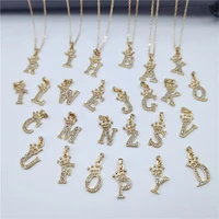 new crown 26 english letters full diamond pendant necklace simple fashion jewelry