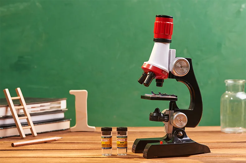 Microscope Kit Lab LED Home School Science Educational Toy Optical Instruments Refined Biological science toys |