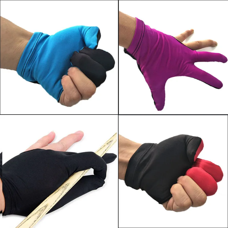 Лайкра ткань Бильярд Снукер три пальца перчатки снукер бильярдные аксессуары