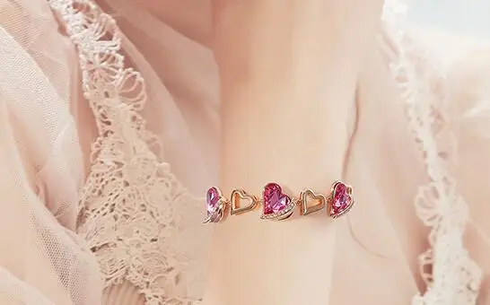 

UXN170 925 Silver Zircon Bracelet Girls Ruby Bracelet Birthday Party Festival Bracelet Gift