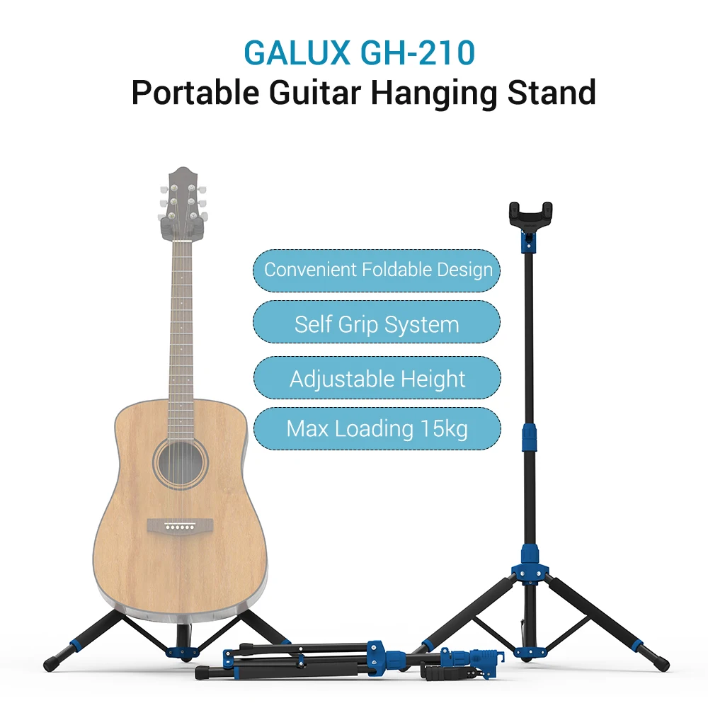 

Portable Guitar Hanging Stand with Self Grip System Preotective Foam Cushion