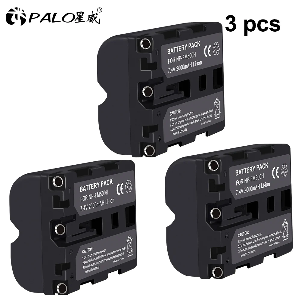3PCS 2000 мА/ч, NP-FM500H NP FM500H NPFM500H Камера Батарея+ ЖК-дисплей USB Dual Зарядное устройство для sony A57 A58 A65 A77 A99 A550 A560 A580 Батарея L10 - Цвет: 3PCS