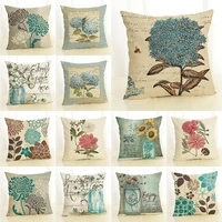 18 flower pattern printed pillow case cover sofa bedroom office linen blend cushion cover home decoration gifts