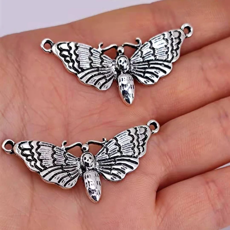 

5 шт. Мертвая голова Hawkmoth Кулон Шарм моли кулон унисекс Хэллоуин ювелирные изделия в готическом стиле Подвески подарок для мужчин и женщин а...