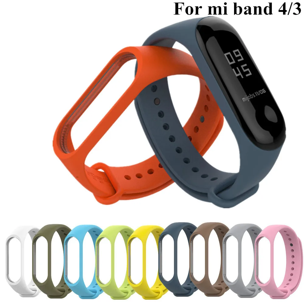 Браслет для xiaomi mi Band 3 4 ремешок спортивных часов Силиконовый Для band браслет