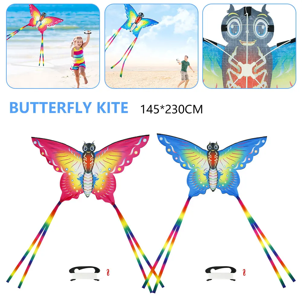 

Foldable 3D Cartoon Butterfly Kite Toys Outdoor Beach Game Butterfly Kite With Handle Line Flying Toys Easy Control Kite