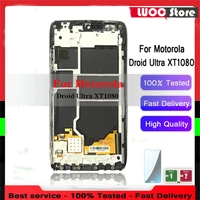 new lcd display touch screen digitizer glass assembly with frame for motorola droid ultra xt1080 black replacement lcd parts