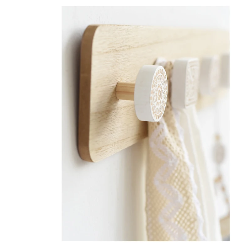 Деревянный настенный крючок для одежды ключей геометрический органайзер