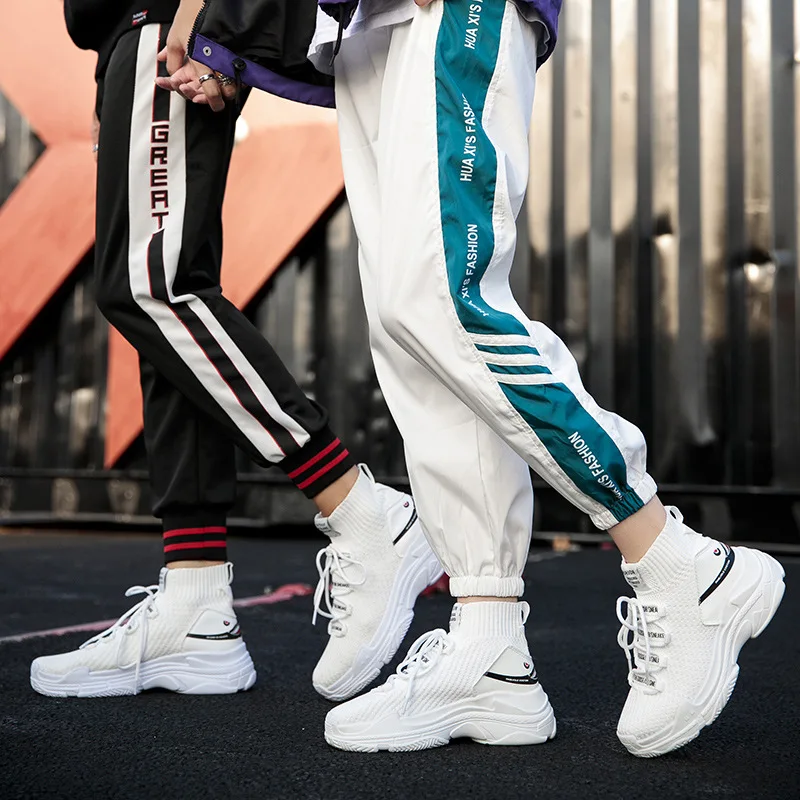 

Men Women Shoes New Breathable Lovers Comfortable Shoes Flats Casual Shoes White Black Breathable Walking shoes Plus Large Size