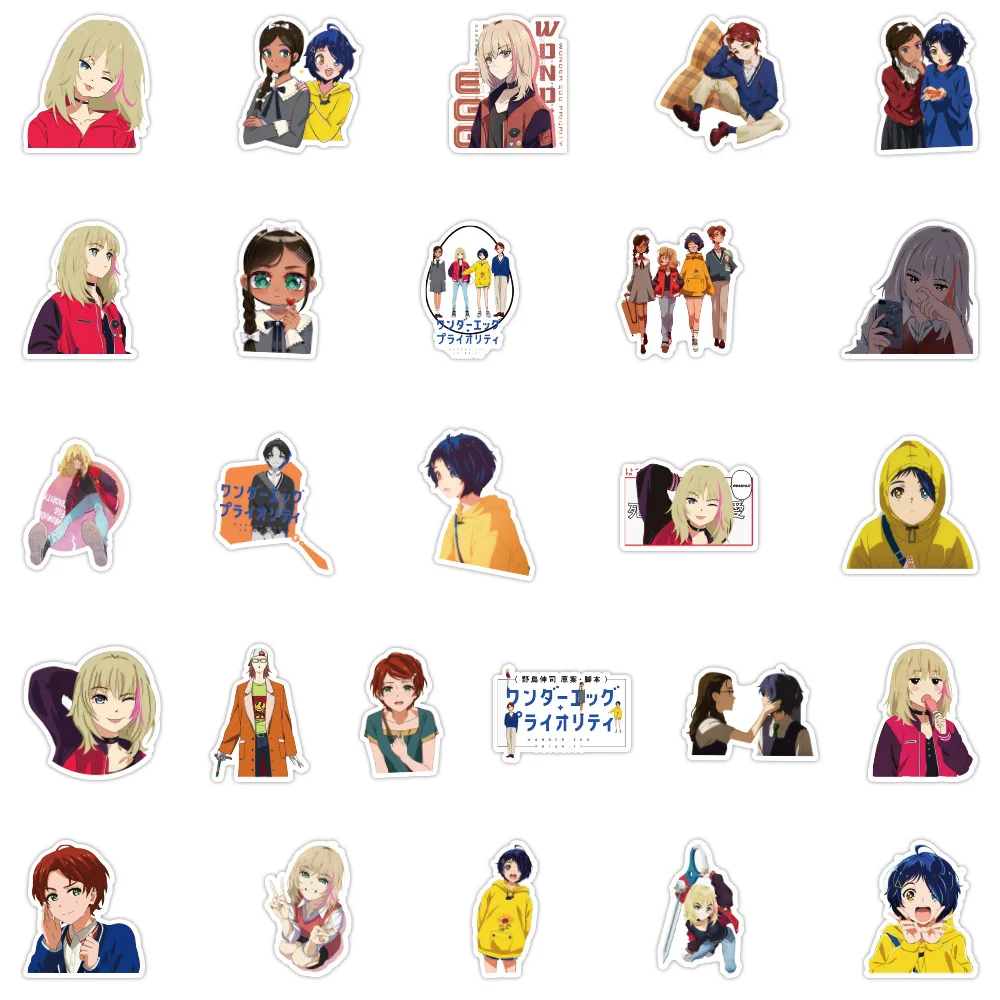 103050100pcs wonder egg priority cartoon anime stickers for laptop suitcase luggage motor bicycle car fridge guitar phone free global shipping