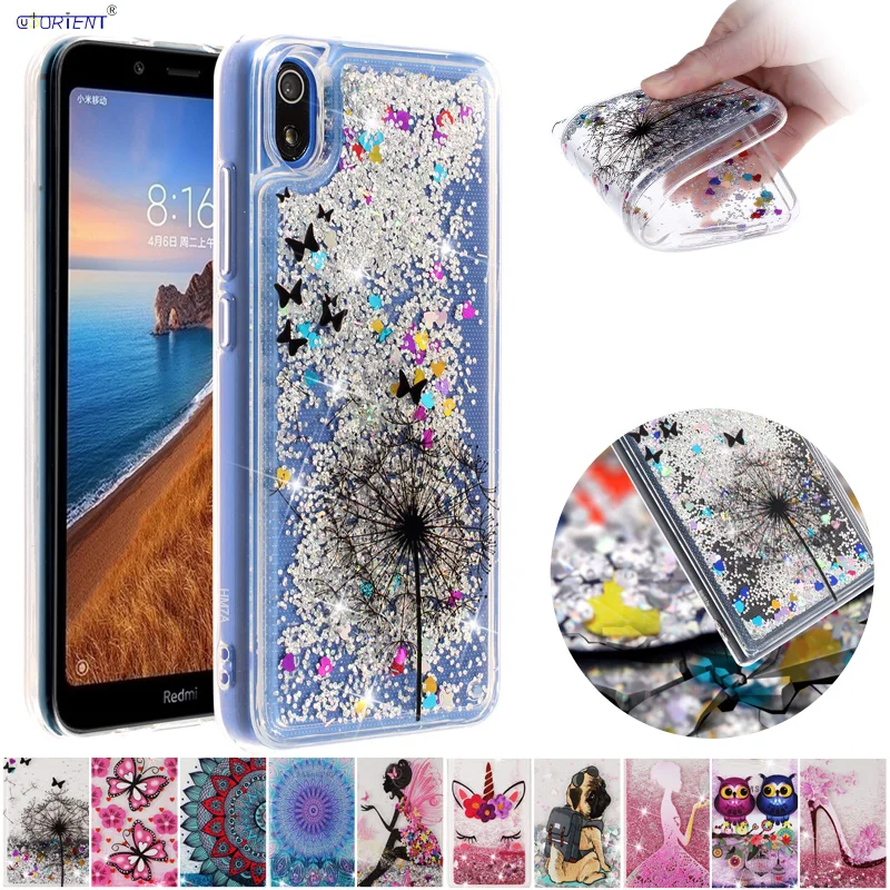 Quicksand Case for Xiaomi Redmi 7A Redmi7A Soft TPU Cover Xaomi A7 Liquid Glitter Xiomi Armor Funda | Мобильные телефоны и
