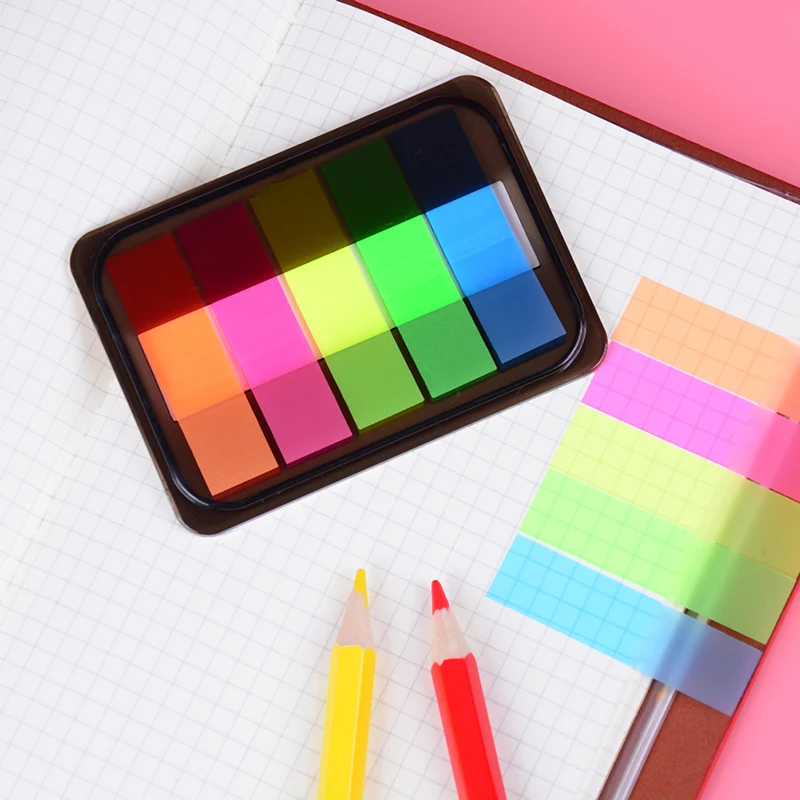 100 шт. канцелярские принадлежности для школы DIY Флюоресцентный прозрачный стикер