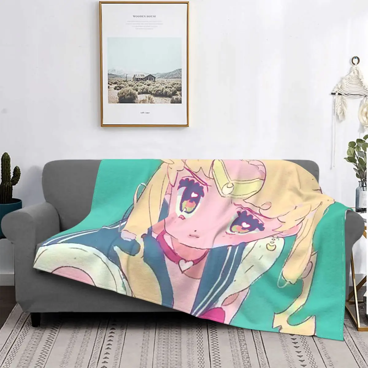 

Moon Girl-mantas suaves multifunción de forro polar, ropa de cama, sofá, alfombra, ideal para Primavera/otoño, Anime japonés