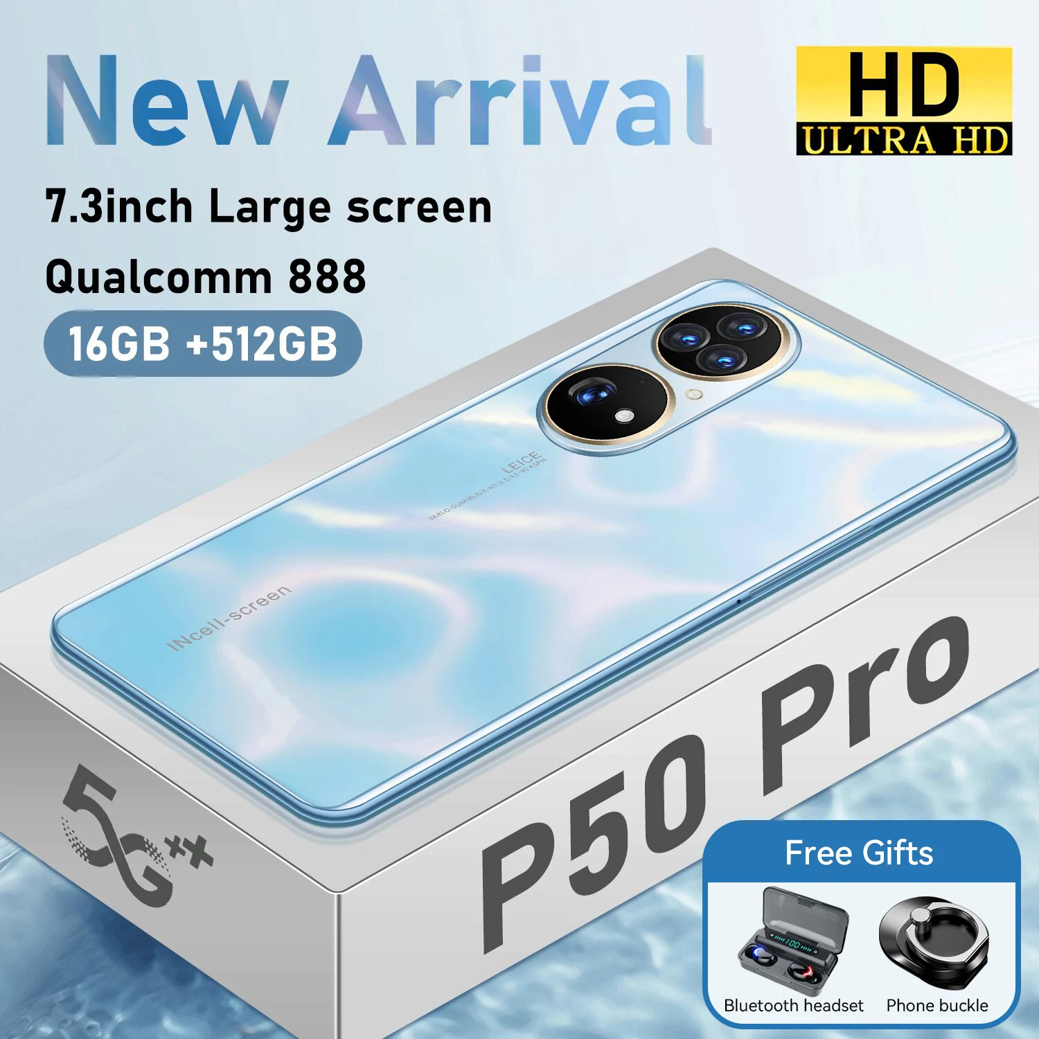 

New Arrival Global Version P50 Pro+ 7.3 inch Smartphone 16GB+512GB Android11 6800mAh 32MP+64MP Unlock Dual SIM Cellphone