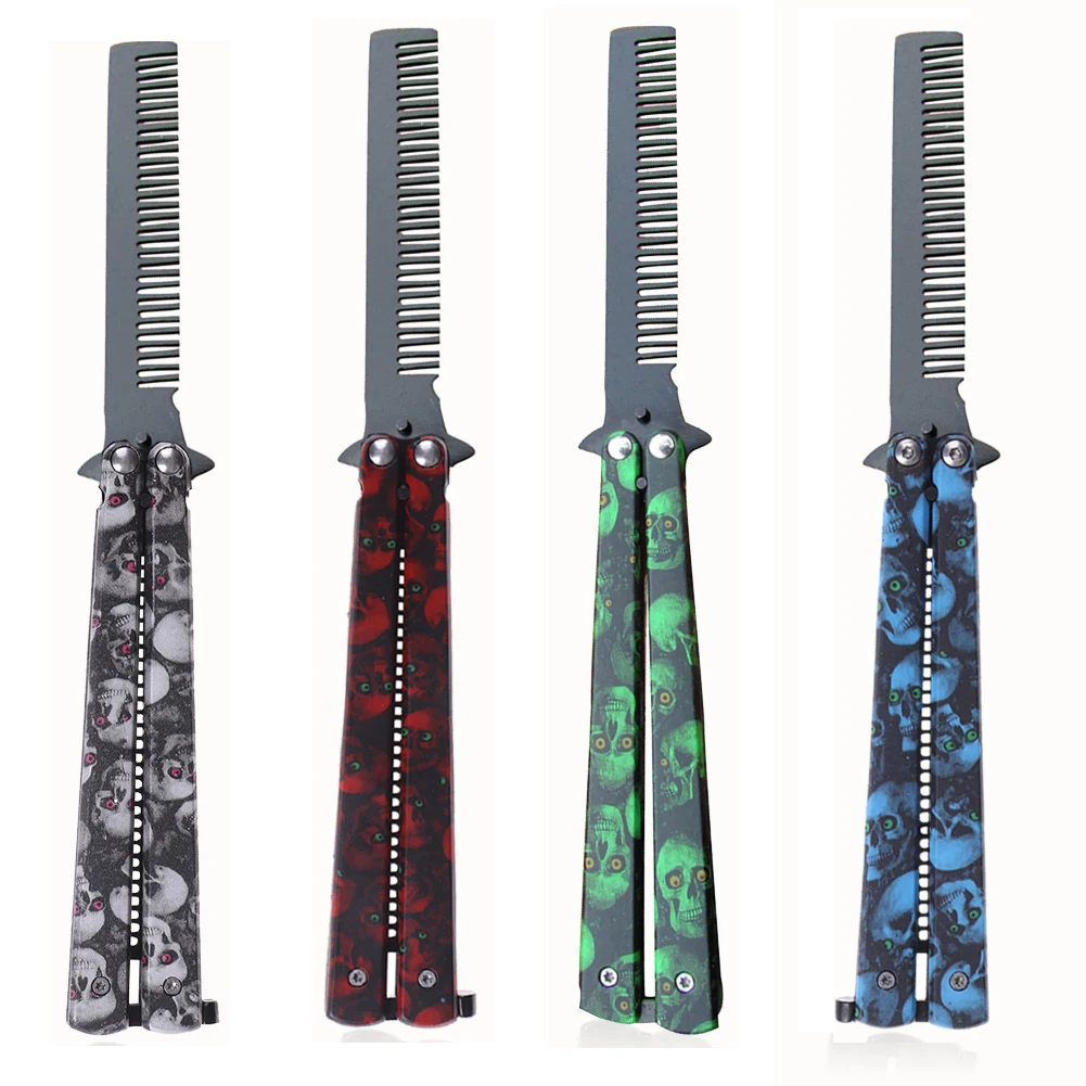 Гребень-бабочка из нержавеющей стали складной тренировочный старинный