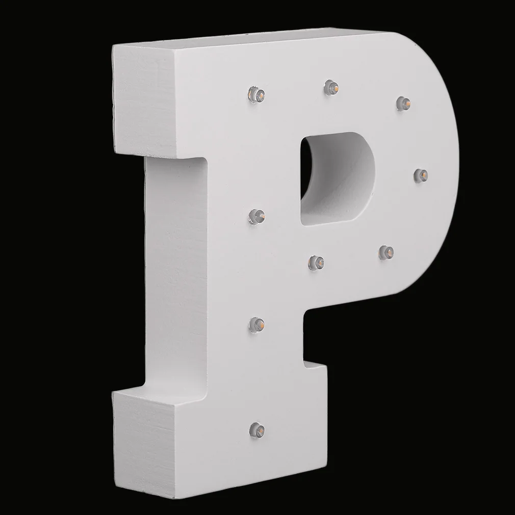 Деревянный 26 букв светодиодный Ночной светильник праздничный вечерние