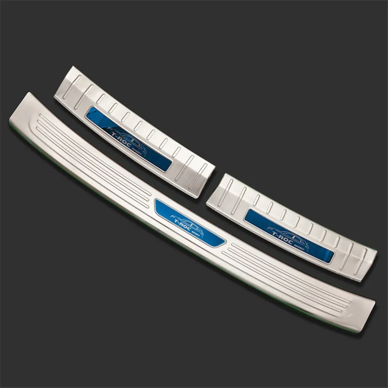 Для Volkswagen T Roc 2018 2020 нержавеющая сталь задняя защита автомобиля протектора