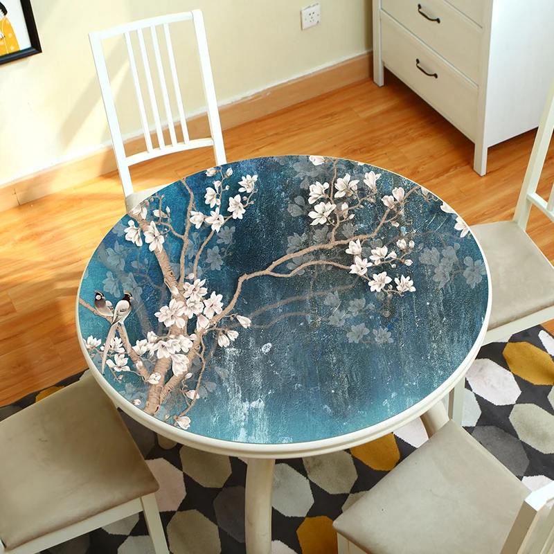 

2021 Not Transparent Elegant Flower Table Mats Waterproof Oilproof Kitchen Dining Table Cover Tablecloth On the Table Soft Cloth