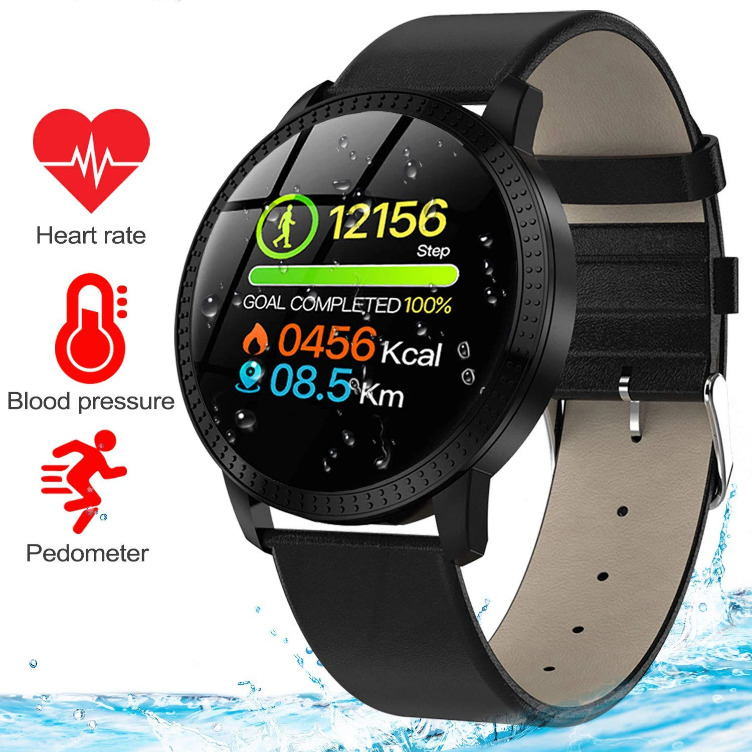 Смарт часы IP68 водонепроницаемые из закаленного стекла фитнес трекер монитор