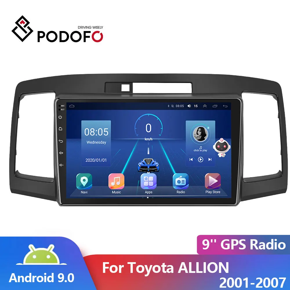 Podofo For Toyota Allion 2001-2007 Car Radio Stereo Multimedia Video Player Navigation GPS Android No 2din 2 din dvd Autoradio | Автомобили