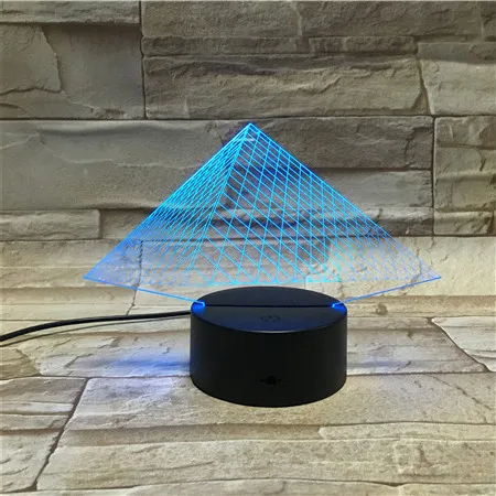 Модель пирамиды 3D красочные RechargeableLED ночной Светильник LED светодиодные лампы