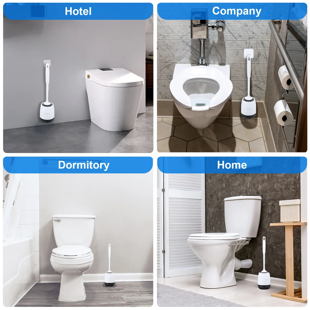 toilet brush rubber head holder cleaning brush for toilet wall hanging household floor cleaning tools bathroom accessories free global shipping