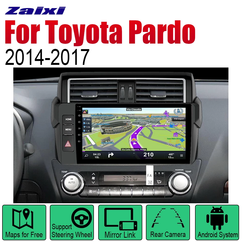 Автомагнитола ZaiXi 2 Din Android для Toyota Pardo LC950 Prado 950 2014 ~ 2017 GPS навигация Wi Fi карты