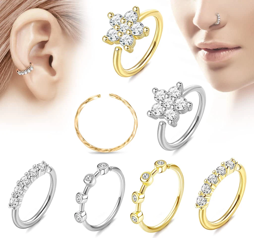 7 шт. маленькие тонкие цветок прозрачного хрусталя 5 CZ драгоценный камень кольцо