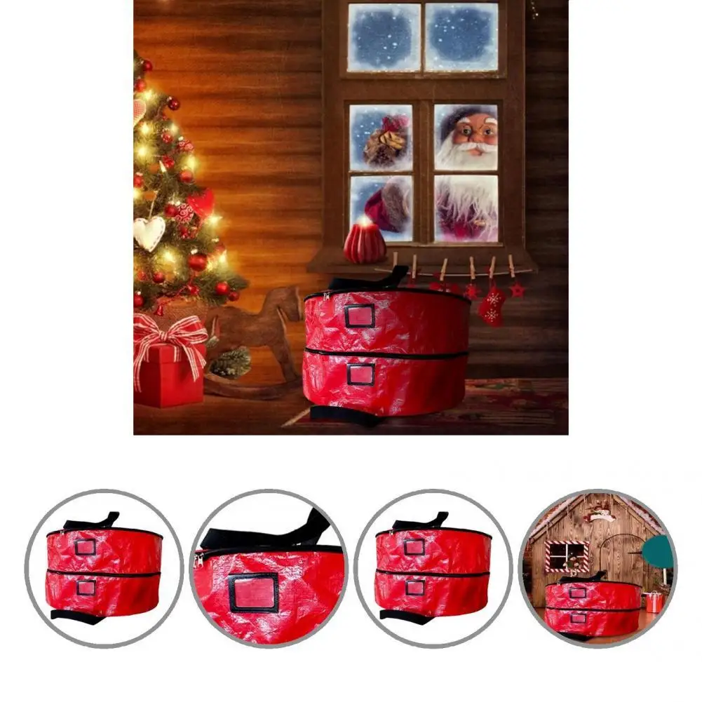 

Практичная отличная утолщенная сумка для хранения рождественских венков, сумка для хранения с гирляндой красного цвета, долговечная для до...