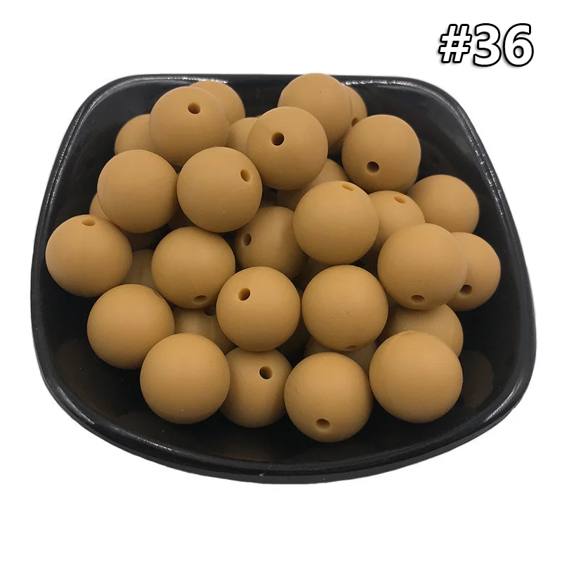 5PCS Beads 36 5 шт. Детские Силиконовые Прорезыватели 19 мм Пищевой бисер без БФА, силиконовый Прорезыватель для зубов DIY ювелирные изделия ожерелье аксессуары для кормления игрушки - Цвет: 5PCS Beads 36