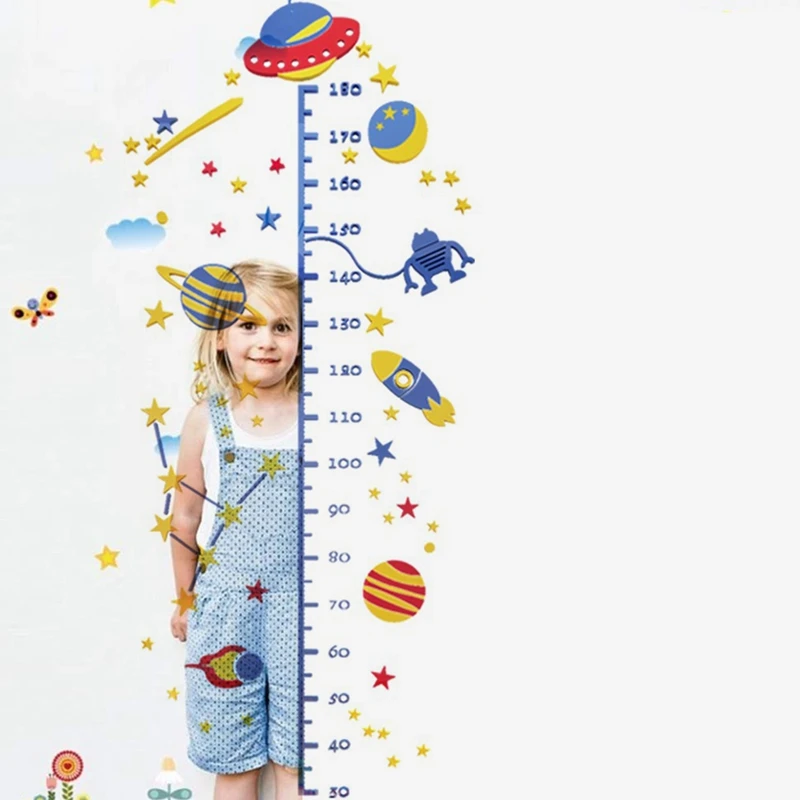 

3D Height Wall Sticker,Creative Spaceship Rocket Shapes Acrylic Wall Decal,for Kids Bedroom & Home Decoration