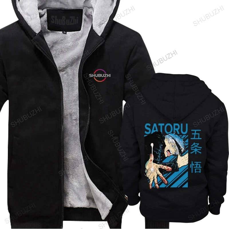 

Vintage Jujutsu Kaisen Satoru Gojou winter hoody Men Pre-shrunk Cotton hooded coat Graphic pullover Anime Manga hoodie Clothing