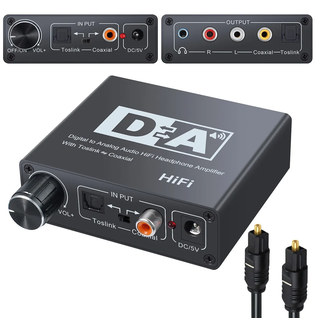 Hi-Fi конвертер адаптер коаксиальный цифро-аналоговый аудио RCA 3 5 мм усилитель для