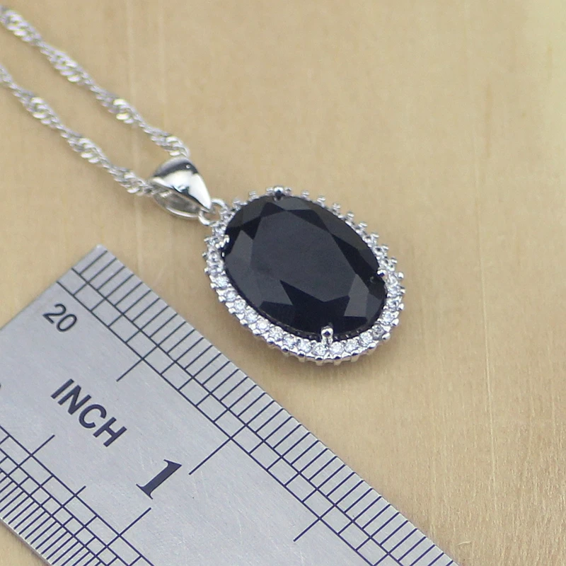 Женские Ювелирные изделия из стерлингового серебра 925 пробы Черный CZ белый