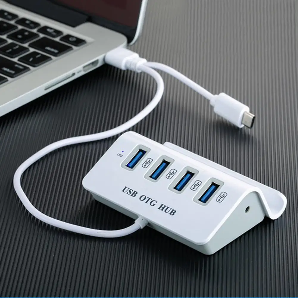 

Multifunctional Plastic Shell Tablet Stand Holder Type-C 4 USB 2.0 Ports Hub