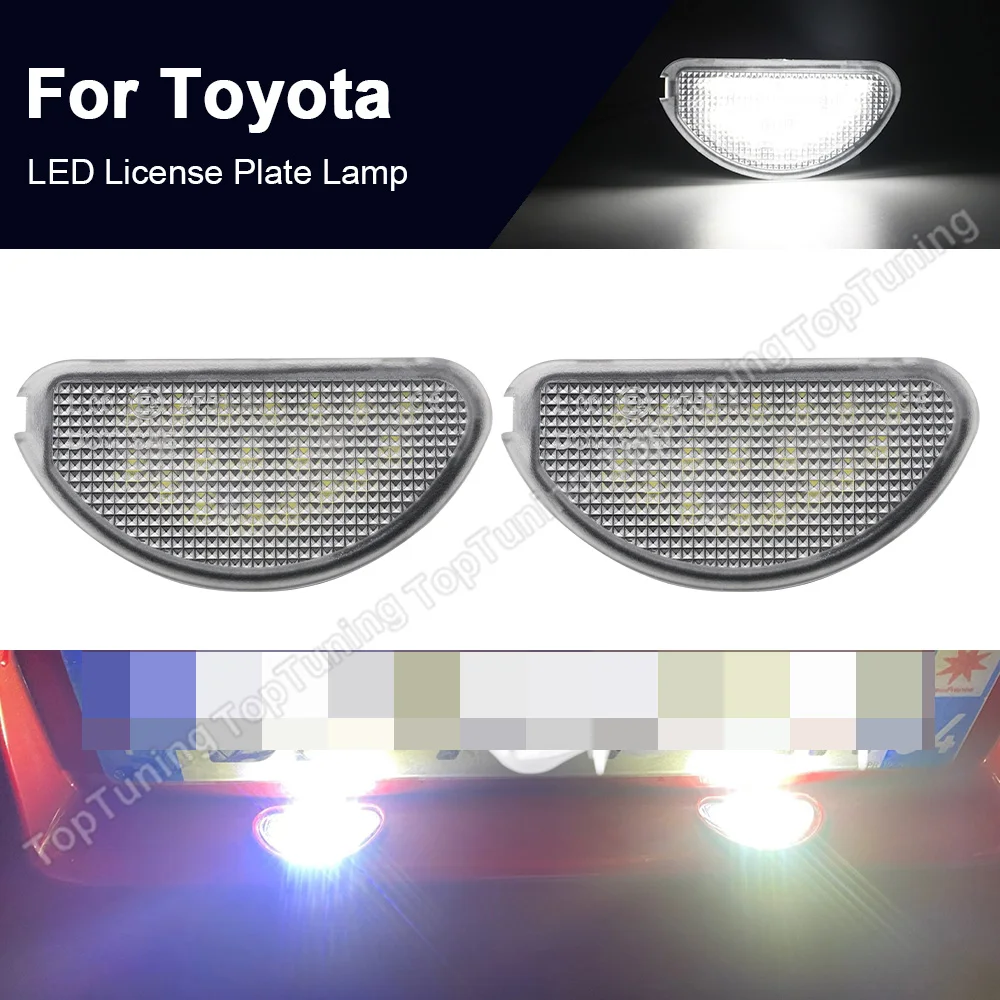 For Toyota Aygo 2005 2006 2007 2008 2009 2010 2011 2012 2013 2014 LED Licence Plate Light Car Number Plate Lamp 2PCS 