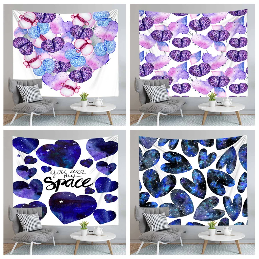 3d мультфильм Любовь Сердце Печатный одеяло Спальный Коврик настенный подвесной
